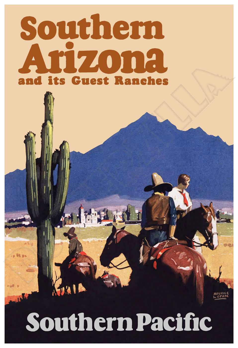 Southern Arizona Guest Ranches - Southern Pacific Railroad Vintage Poster