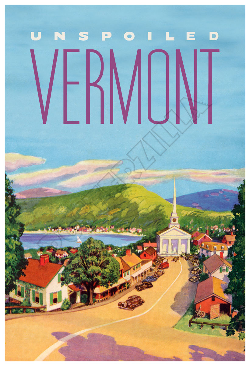 Vintage 1930's "Unspoiled Vermont" poster image