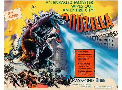 Godzilla, King of The Monsters! 1956 Vintage Japanese Movie Poster