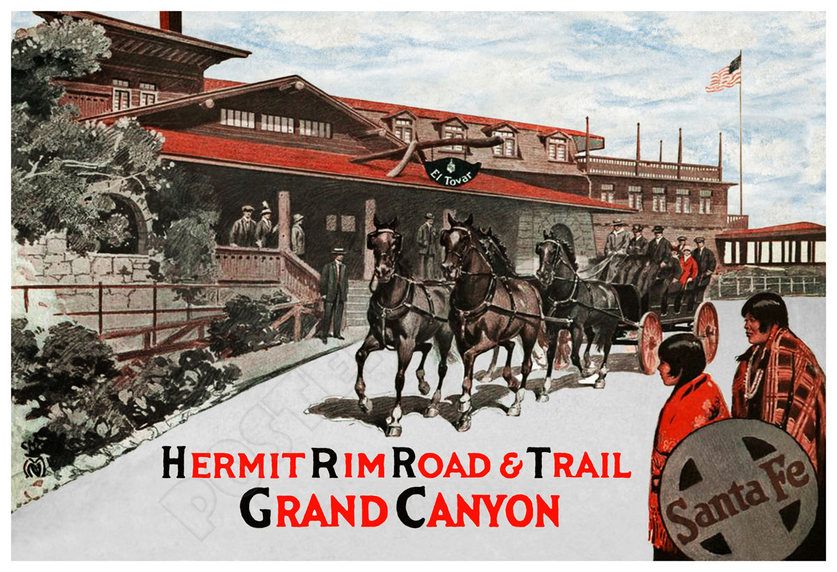 El Tovar/Fred Harvey Hotel - Santa Fe Railroad Travel Poster image
