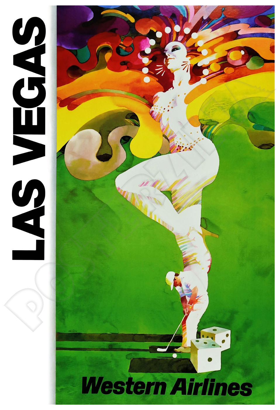 Las Vegas Fly Western Airlines - Vintage Advertising poster image