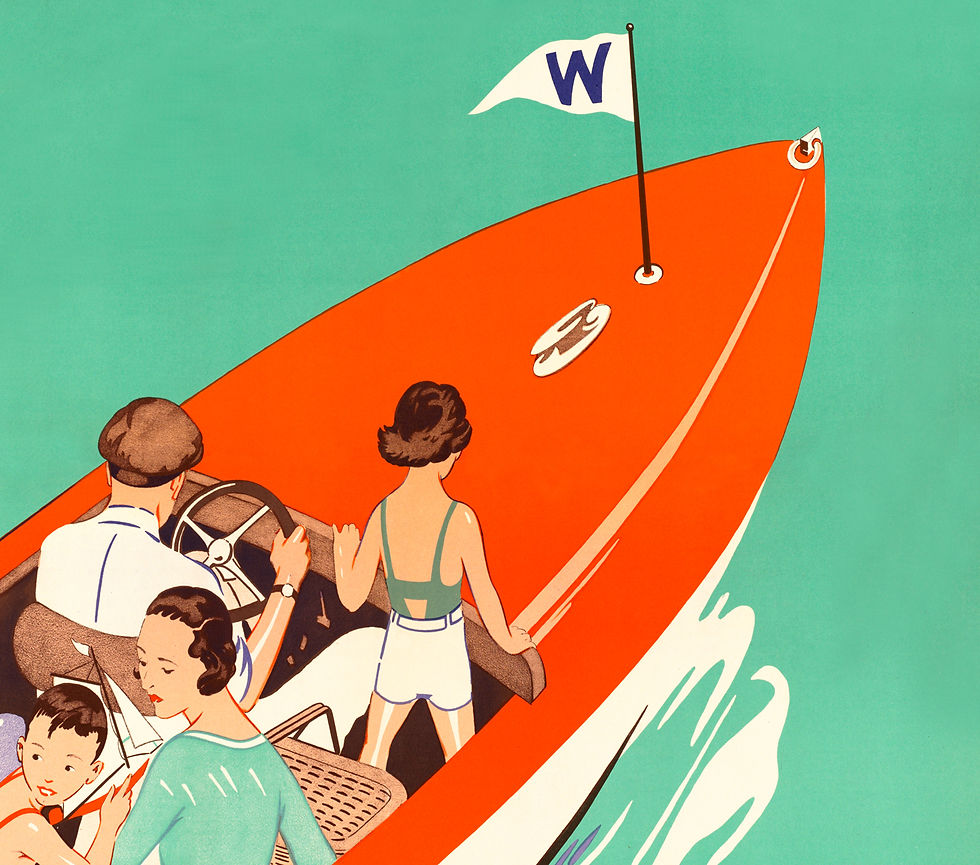 Thumbnail: Lake Winnipesaukee – Boston Maine Railroad Vintage Travel poster image closeup