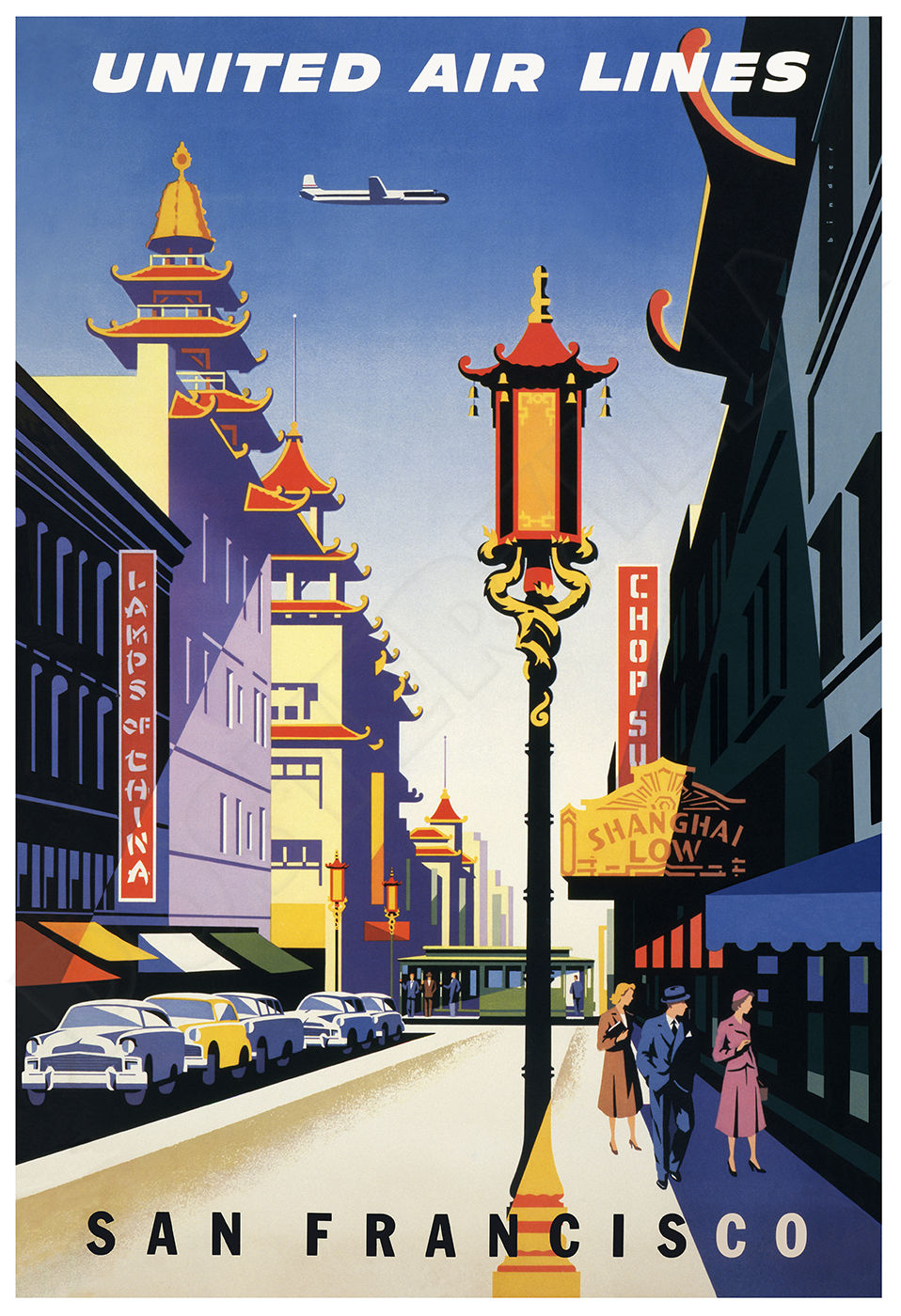 United Airlines to San Francisco and Chinatown - 1950s