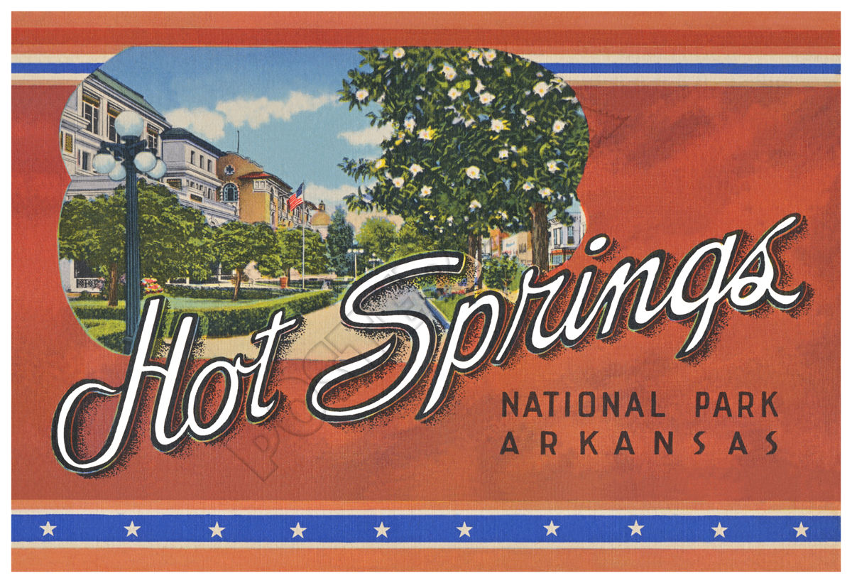 Hot Springs National Park, Arkansas 1944 Vintage Poster
