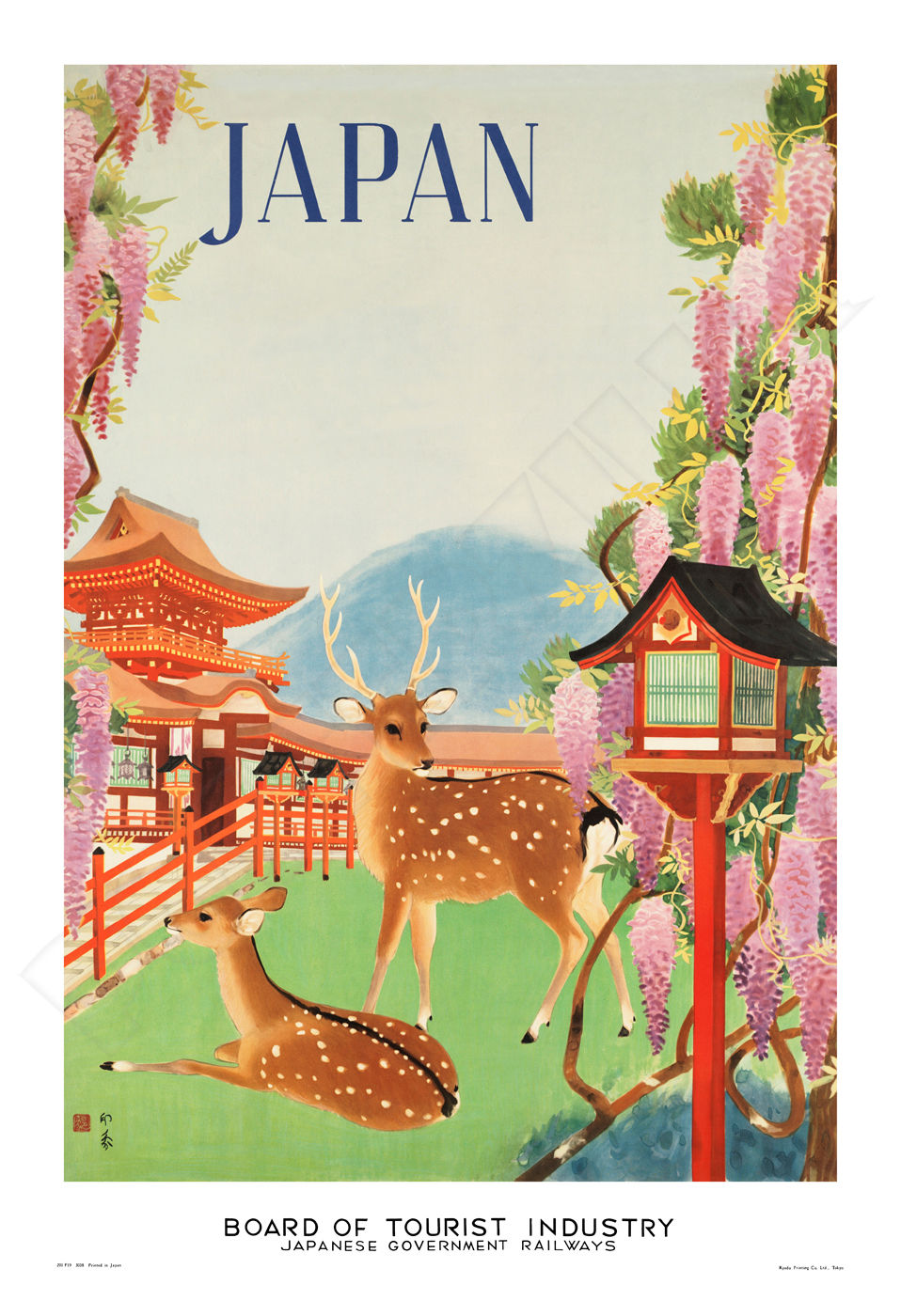 Japan Government Railways 1930s Tourism Vintage poster image