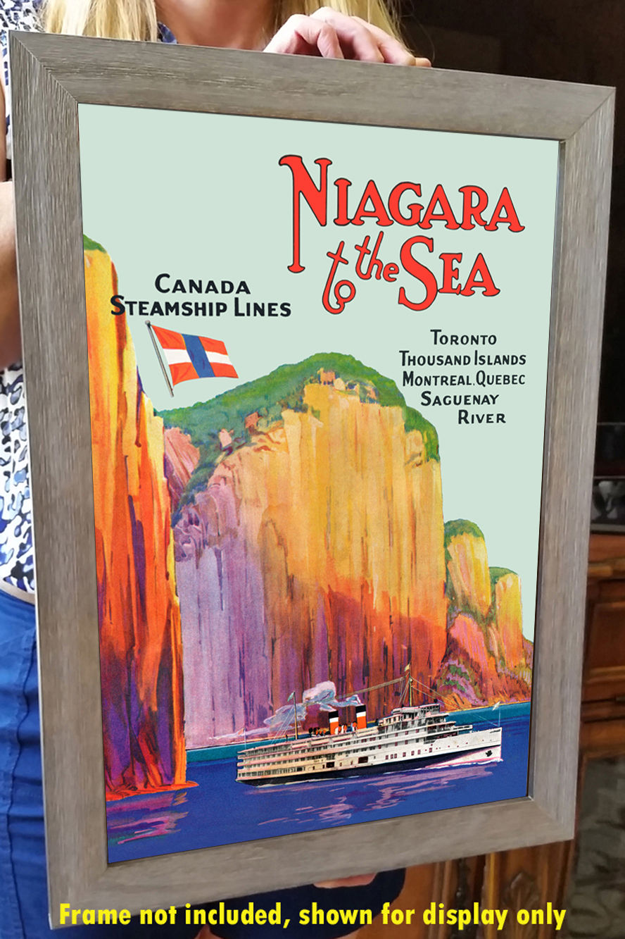 Niagara to The Sea Excursion - Canada Steamship Lines Advertising Poster image with frame
