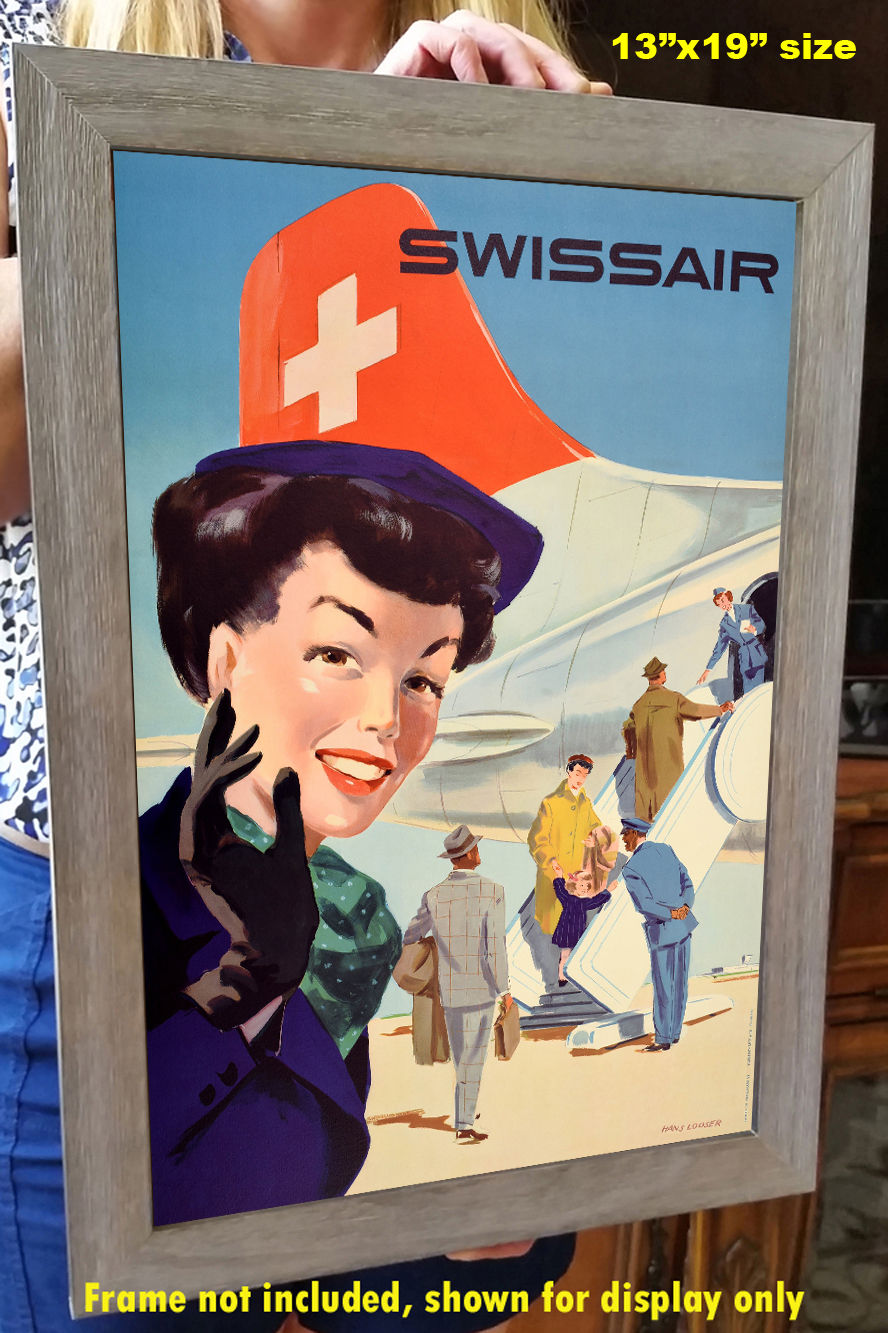 Thumbnail: Swiss Air 1953 Vintage-Style Travel Poster