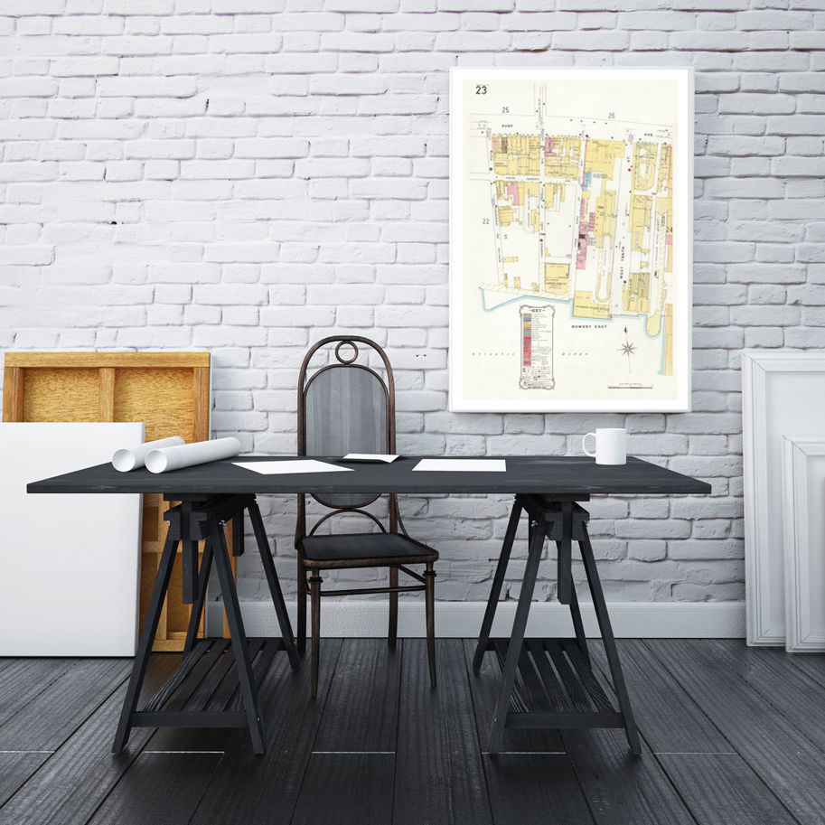 Thumbnail: Coney Island 1906 #3 - The Bowery East, Sanborn Map, Detailed Poster - 9