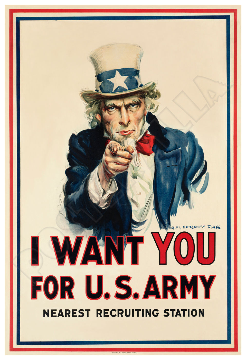 Uncle Sam I Want You - 1917 Patriotic WWI poster image