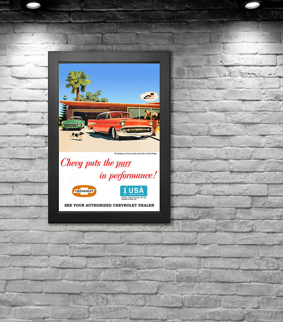 Thumbnail: 1957 Chevy Bel Air Advertising Poster - Beautiful Vintage Art!