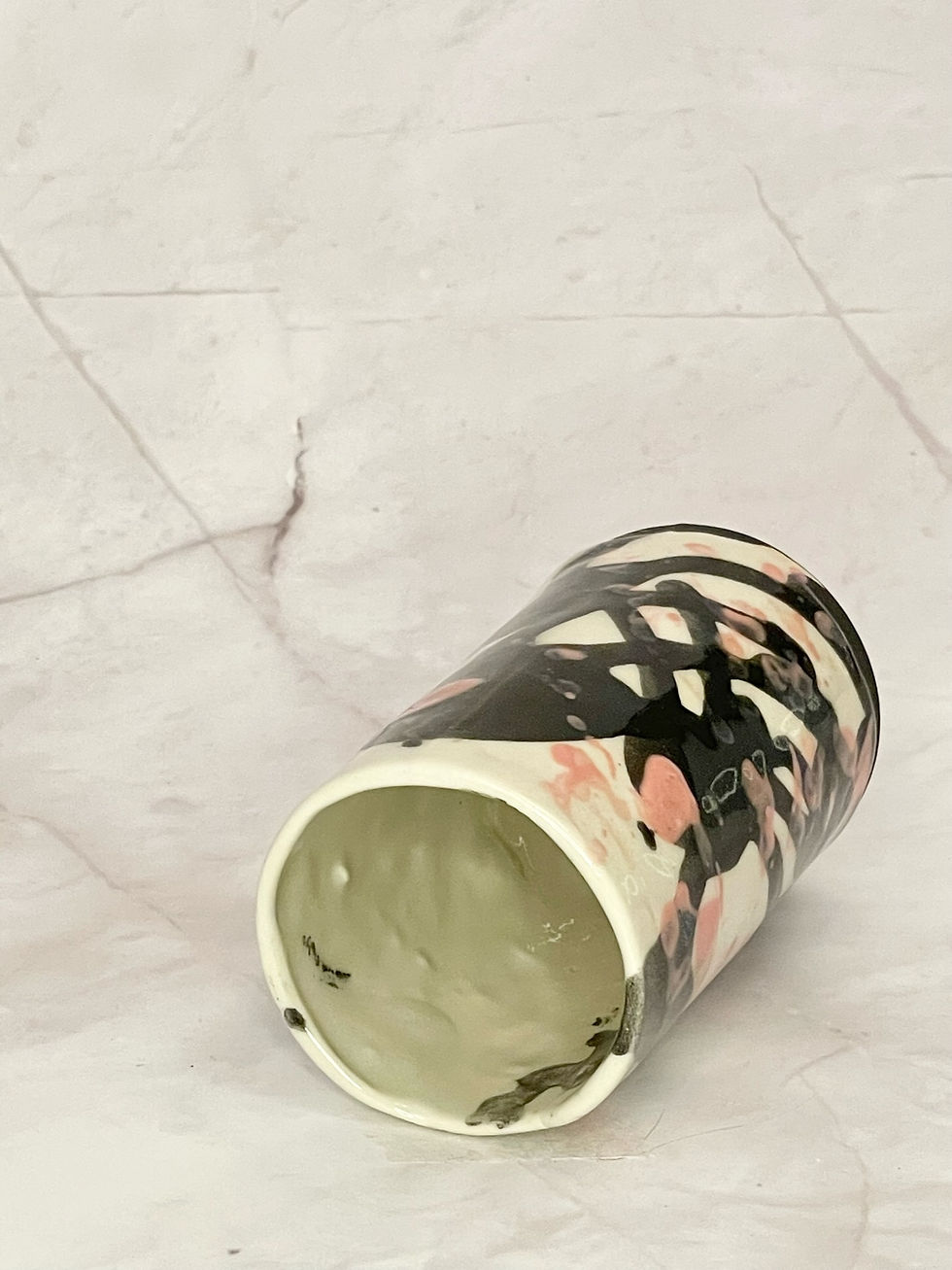 Thumbnail: Black/Pink/White Swirls & Splatter Short Tumbler