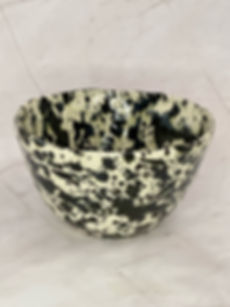 Black & White Splatter Small Round Bowl