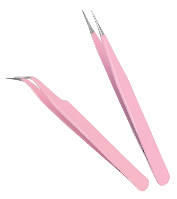 ZeroZ 2 Pcs Stainless Steel Tweezers for Eyelash Extensions Precision Electronics Nail Sti