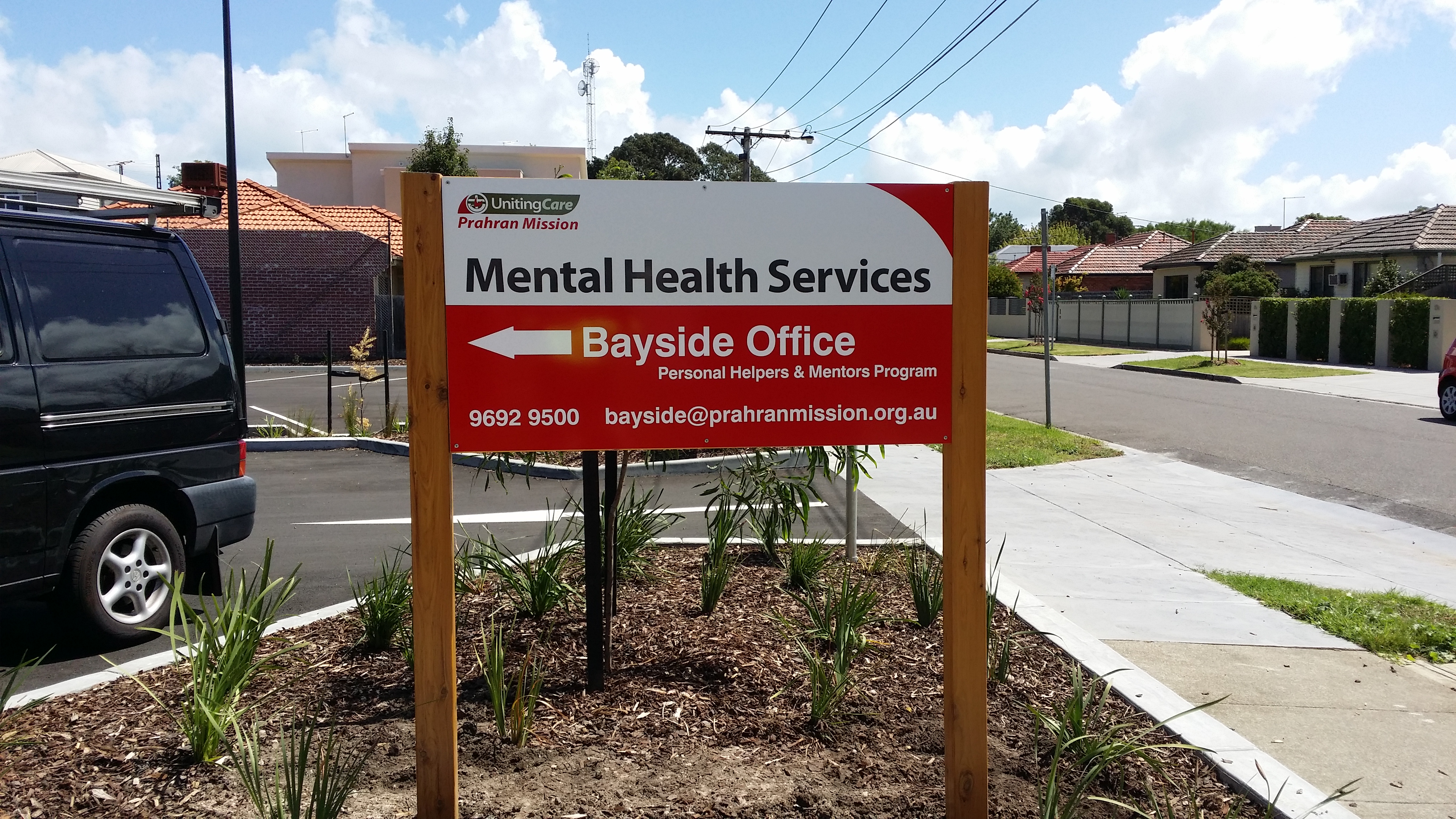 free standing timber signage