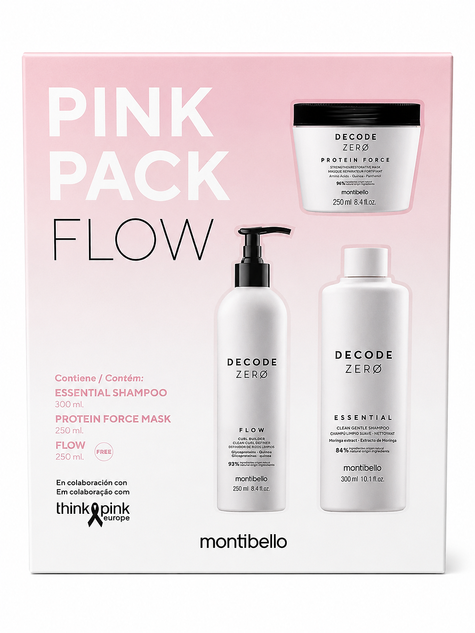 Montibello Decode Zero Pink Pack Flow 800ml