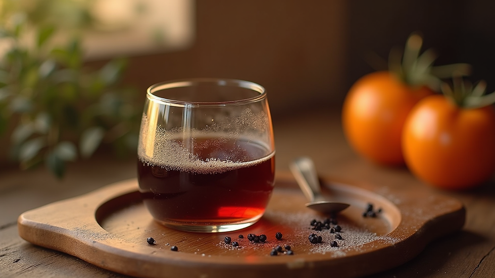 Eye-level view de embalagem de champô Redken sobre uma mesa de madeira