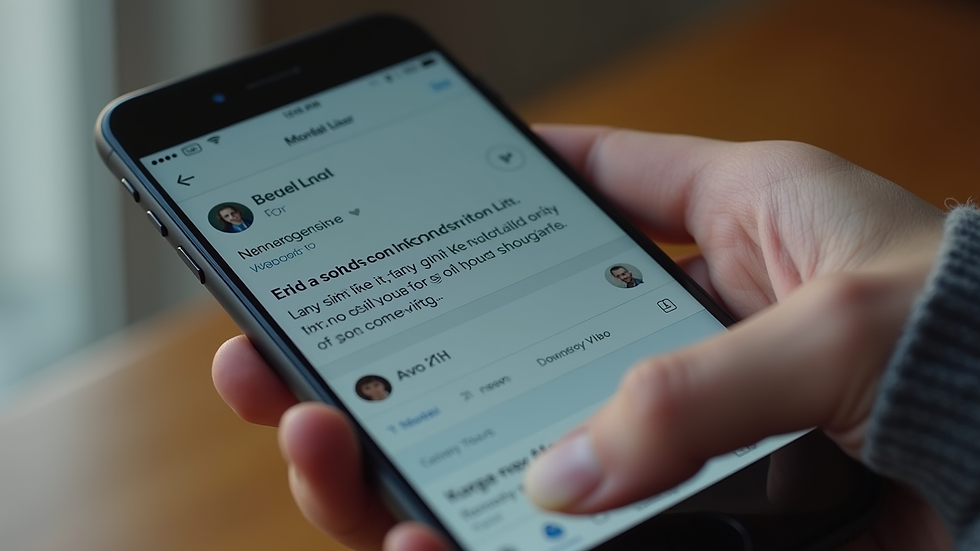 Close-up view of a smartphone showing a grief support forum