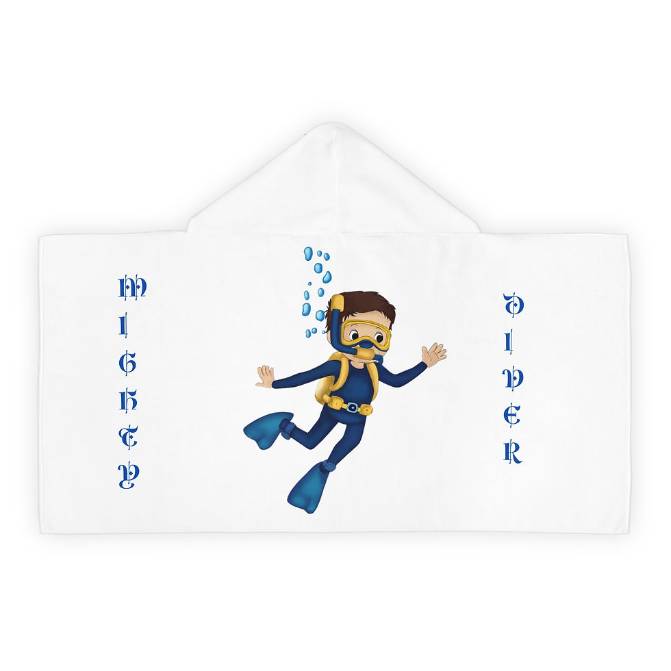 Thumbnail: Youth Hooded Towel - Mighty Diver