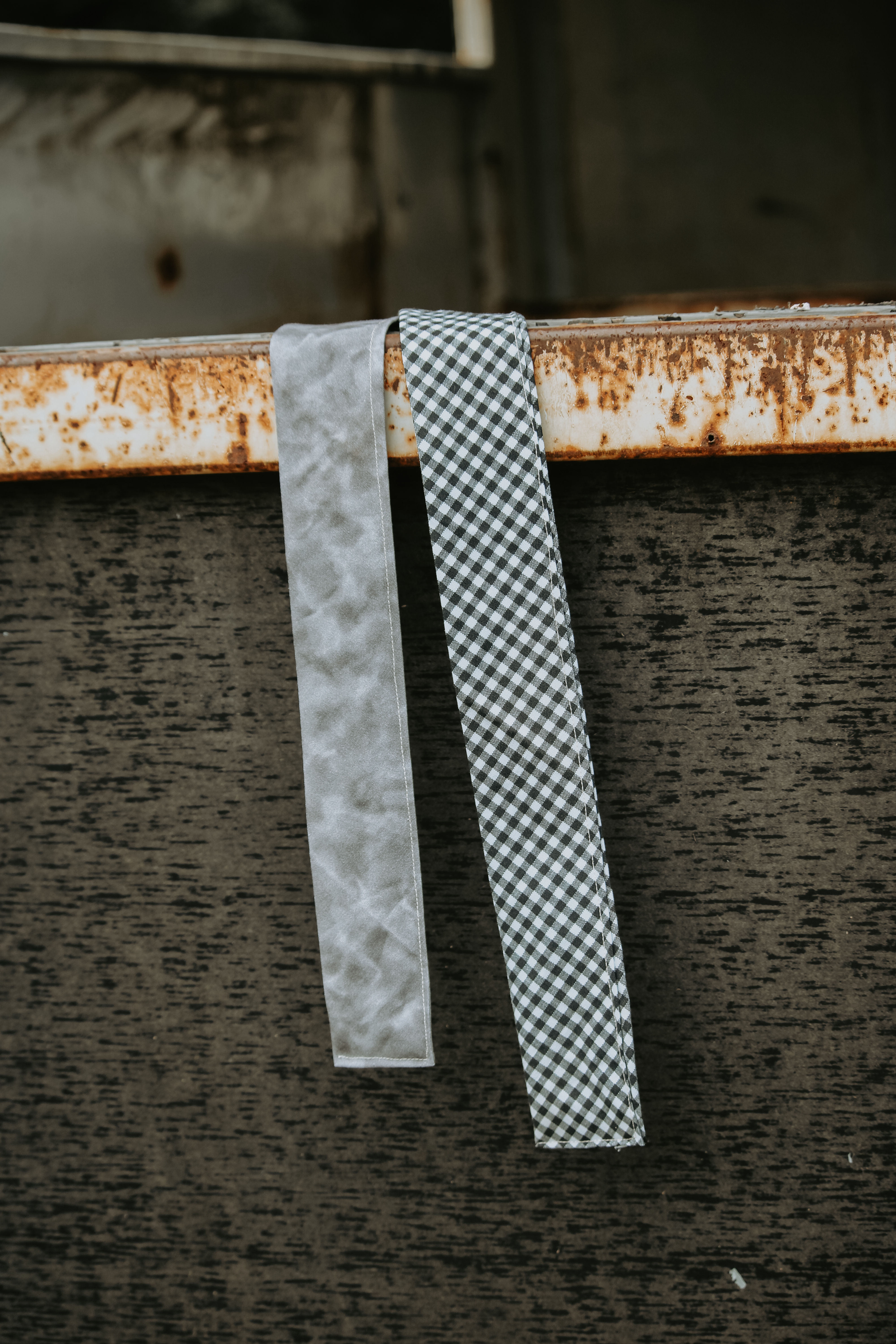 Neck Tie- Grey/ Black Gingham