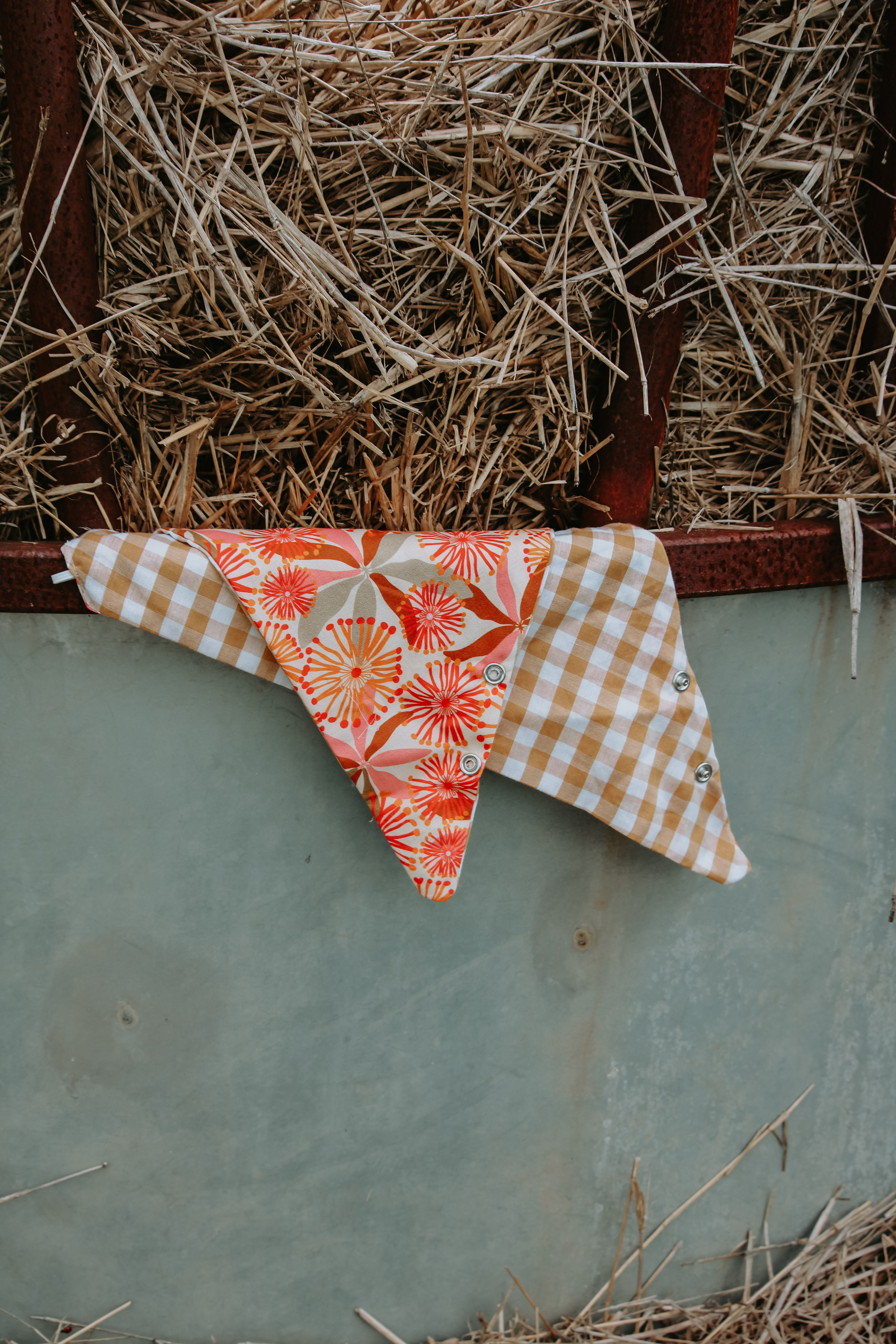Neck Scarf- Camel/ Floral