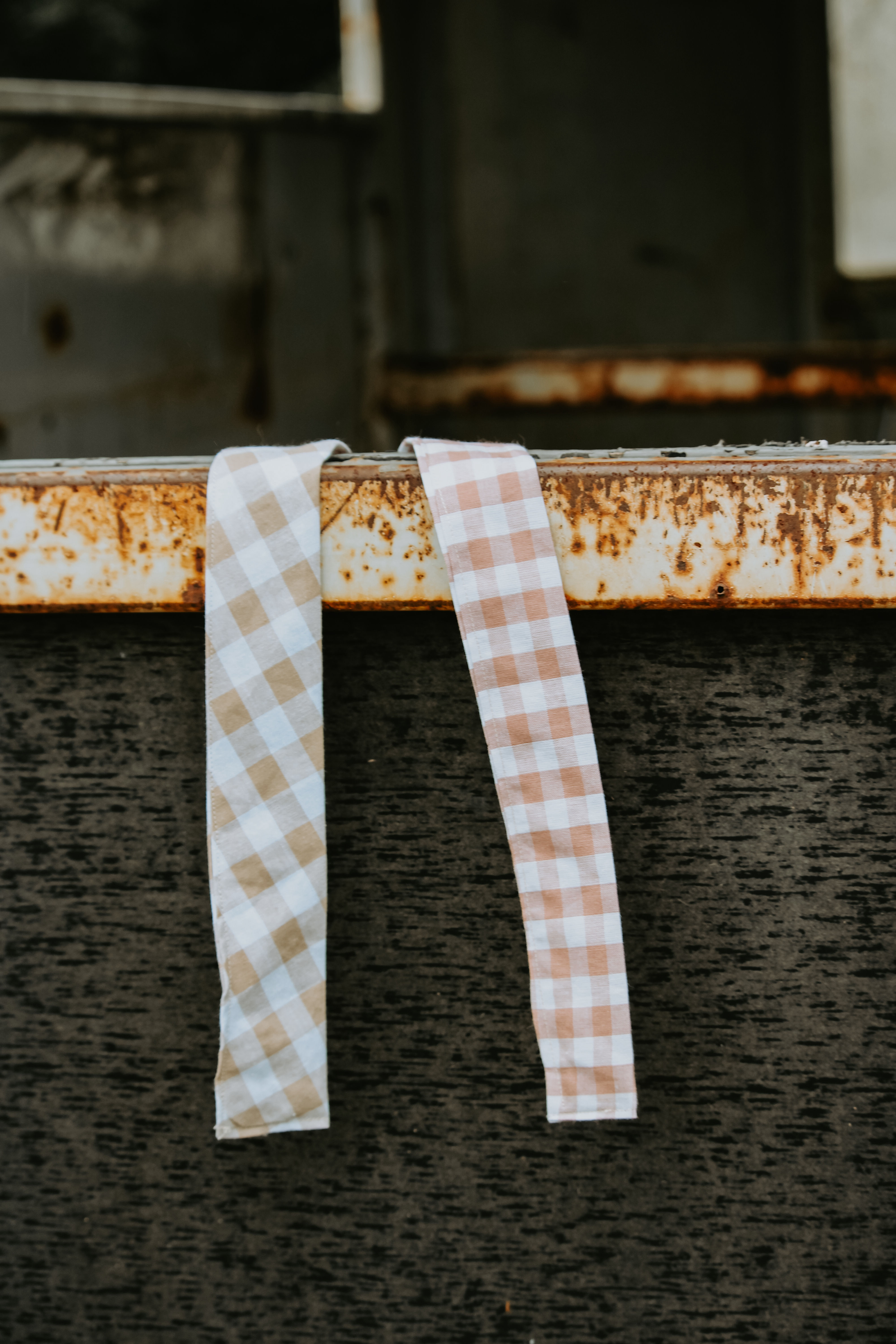 Neck Tie- Camel/ Pink Gingham