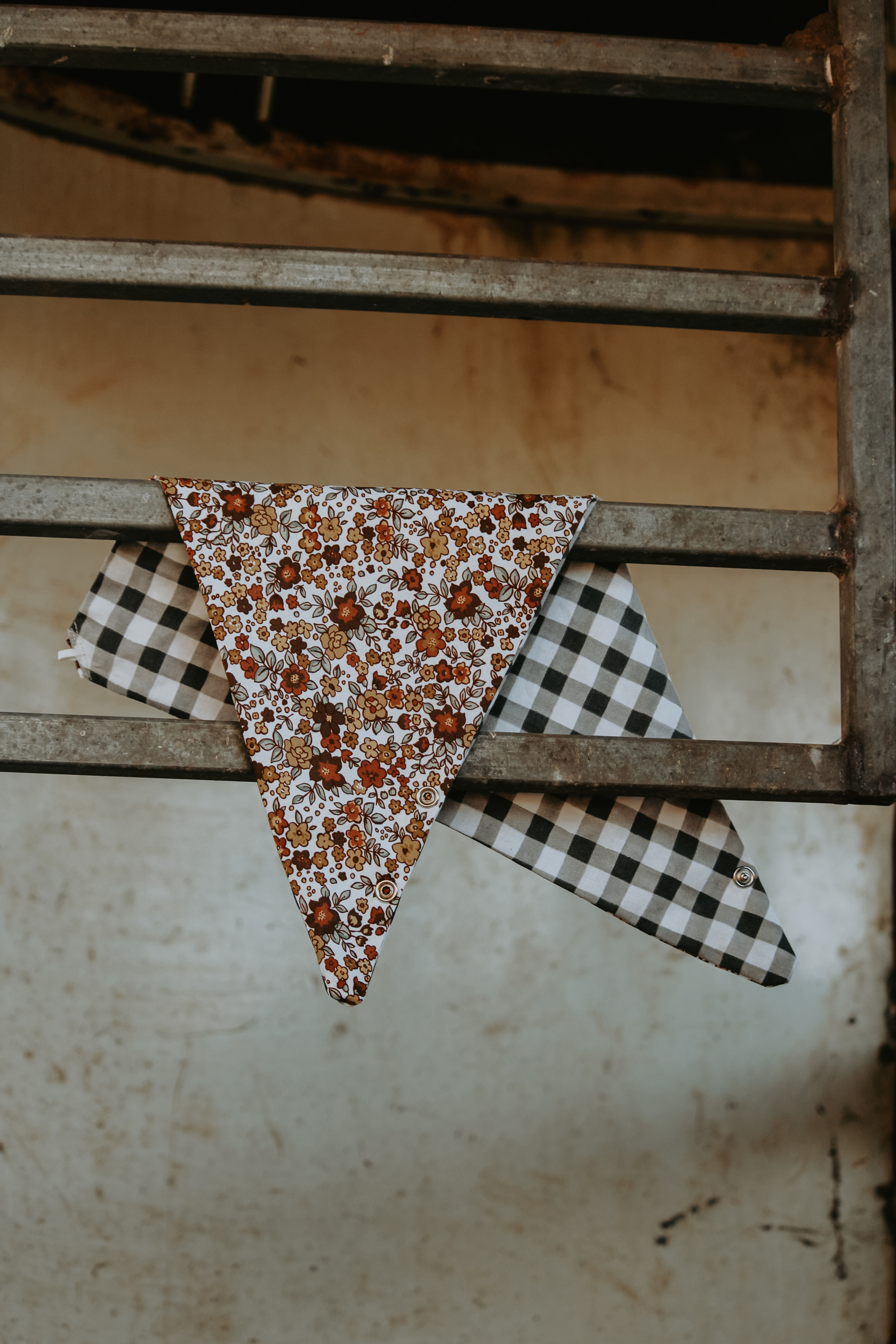 Neck Scarf- Dusty Floral/ Gingham