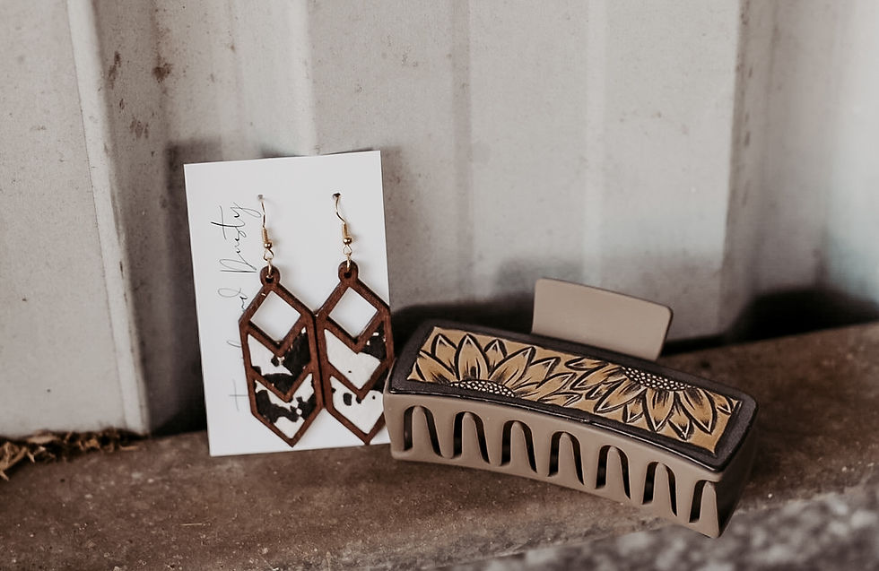 Thumbnail: Paisley Wooden Earrings