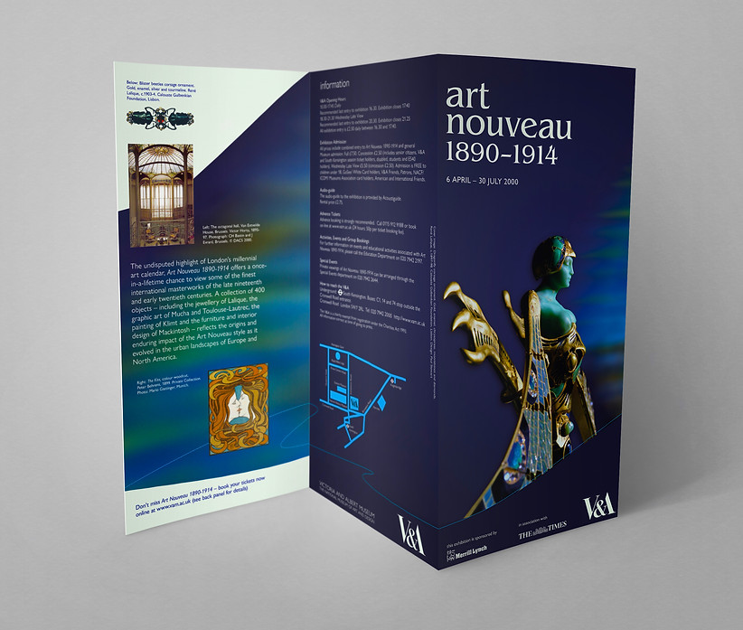 Art Nouveau V&A Exhibition Marketing Leaflet Design Paul Stewart