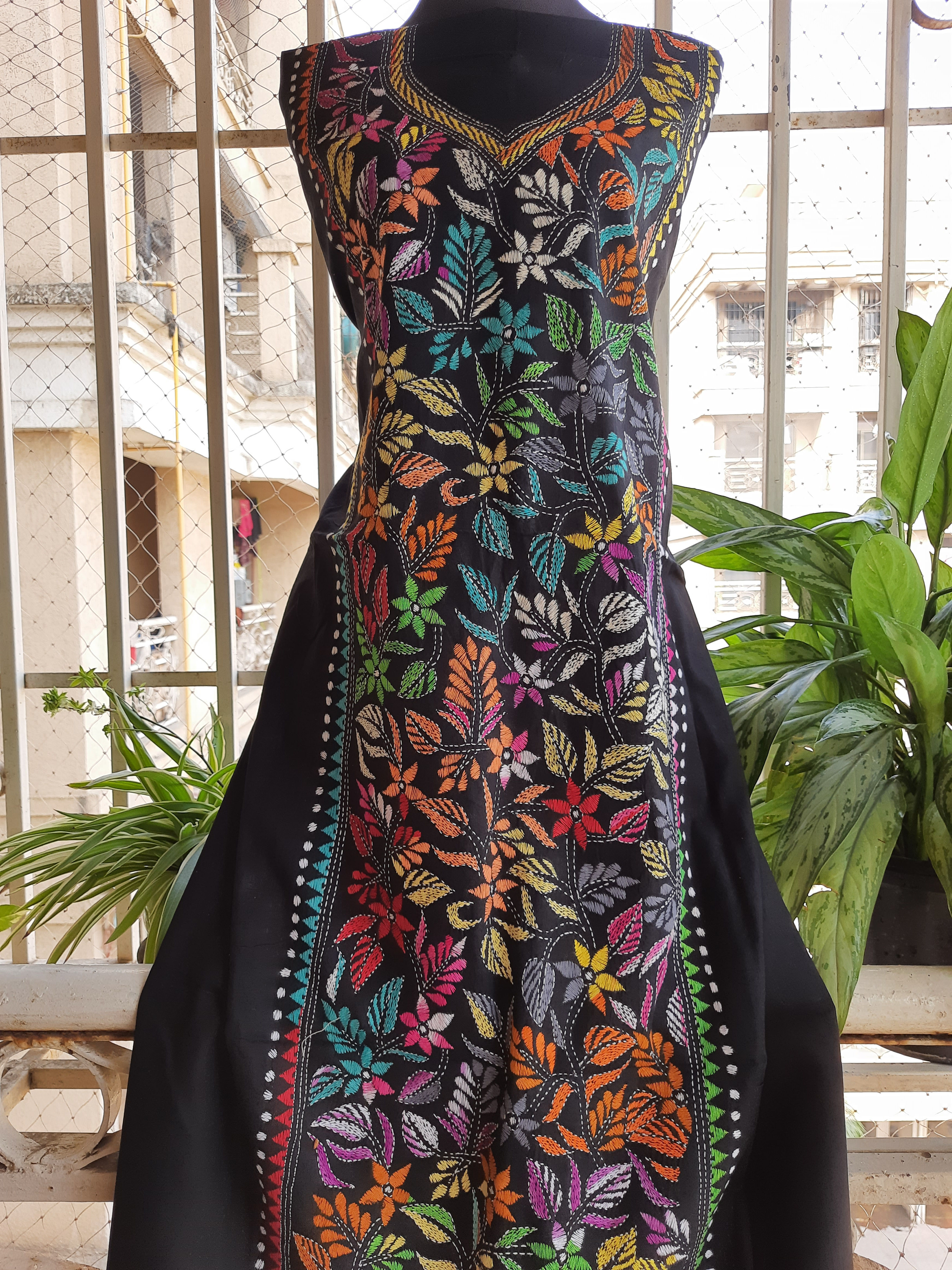 KANTHA COTTON KURTI MATERIAL