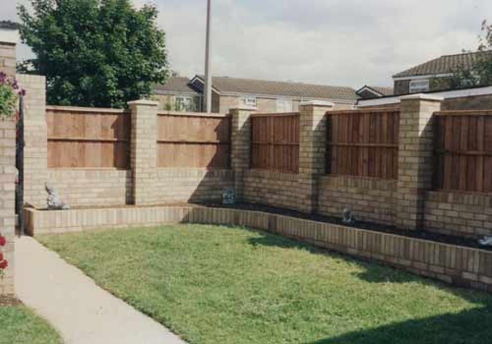 Brick Raised Privacy Fence