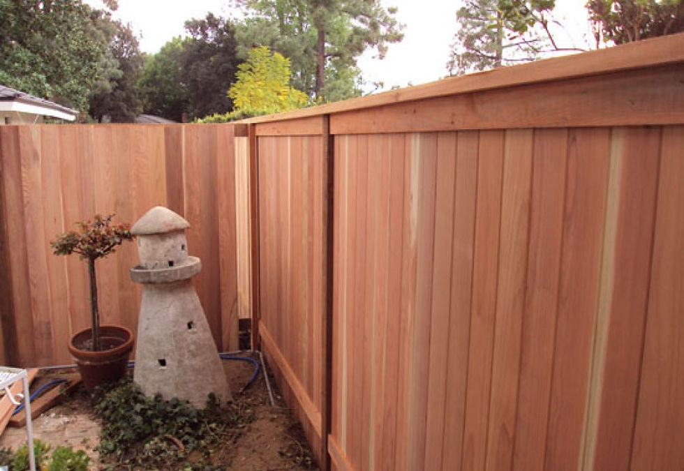 Capped Wood Privacy Fence