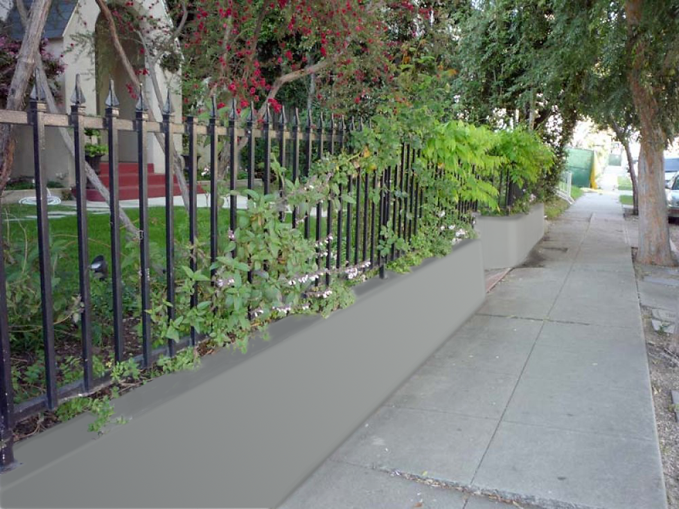 Stucco Retaining Wall Fence