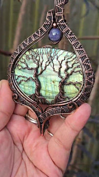 Thumbnail: Labradorite and Tanzanite | Twin Flame Tree of Life Oxidised Copper Wire Woven P