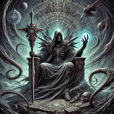 DALL·E 2025-01-03 18.42.33 - A fantasy-themed visual featuring the Corrupted King, a menac