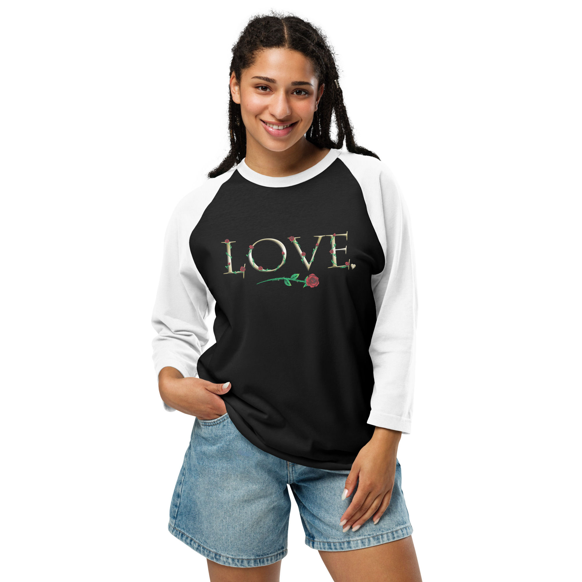 LOVE English 3/4 Sleeve Raglan shirt