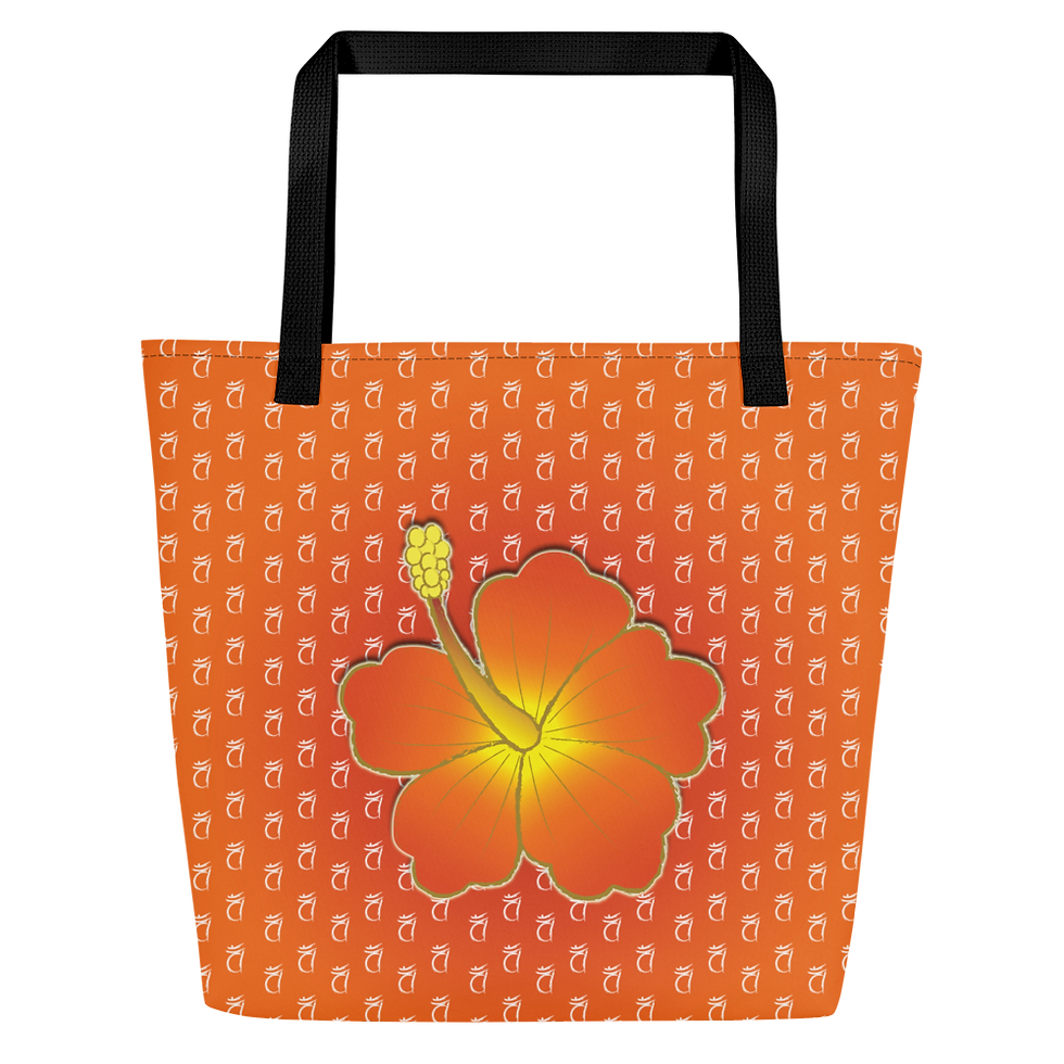 Thumbnail: Sacral Flower Hibiscus Tote Bag with inside Pocket 16” x 20”