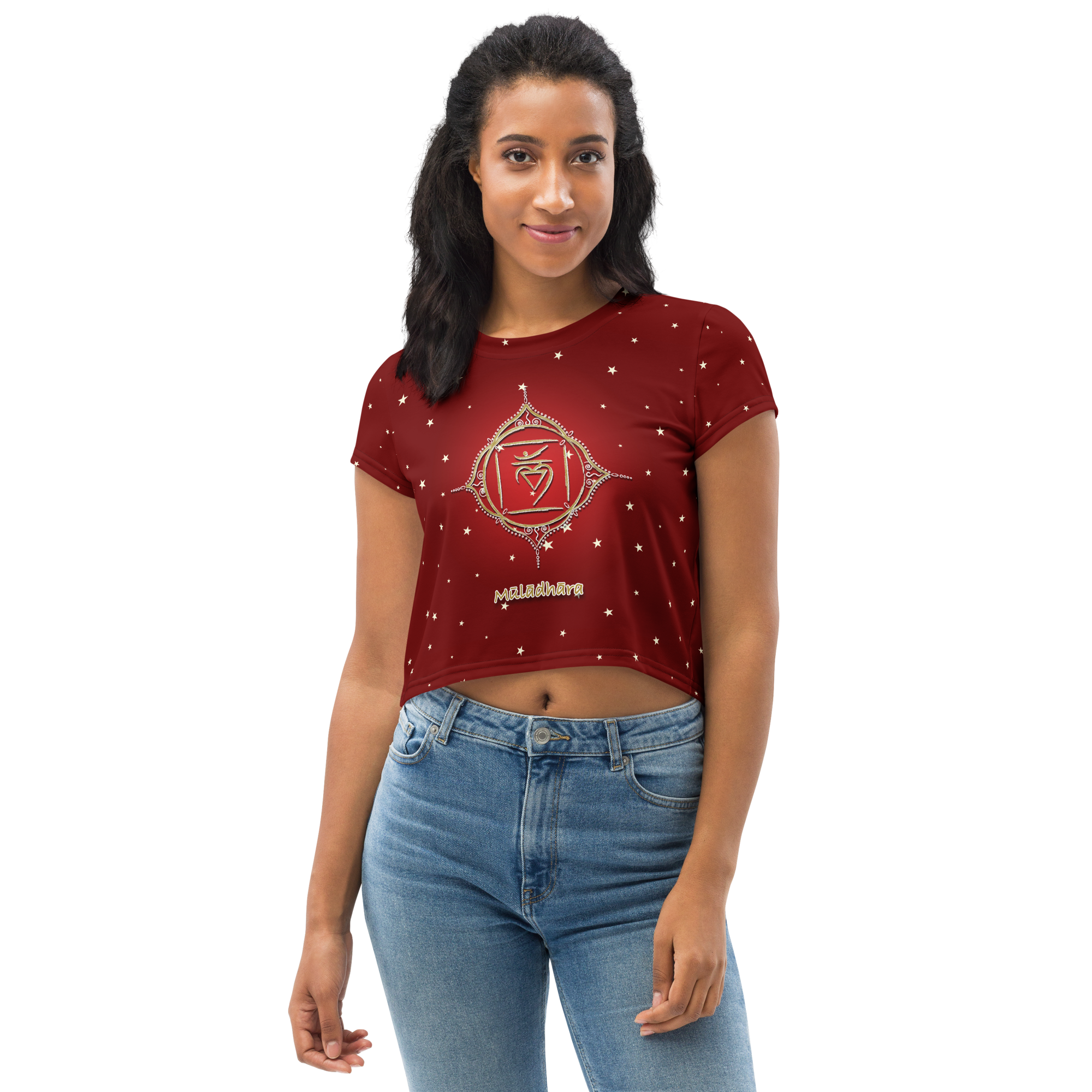 Root Chakra Mandala Ruby Crop Tee