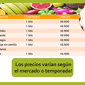 Lista de frutas de temporada