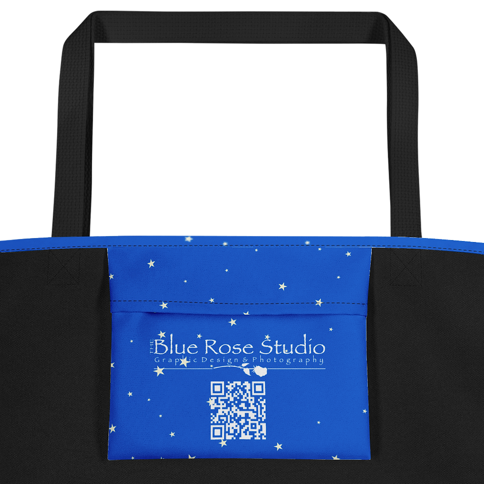 Thumbnail: Throat Chakra Mandala Tote Bag w/ inside Pocket 16" x 20"