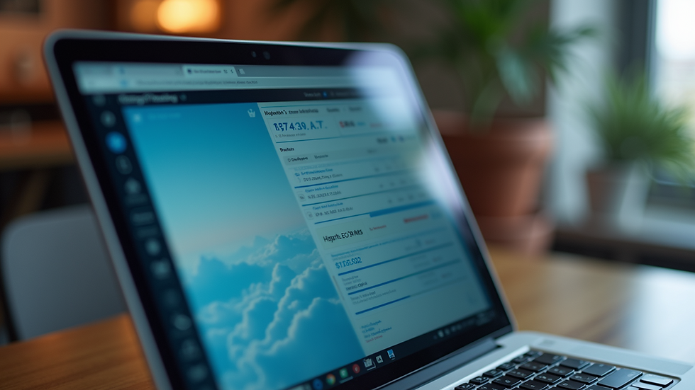 Close-up of a laptop screen showing flight options and hotel bookings