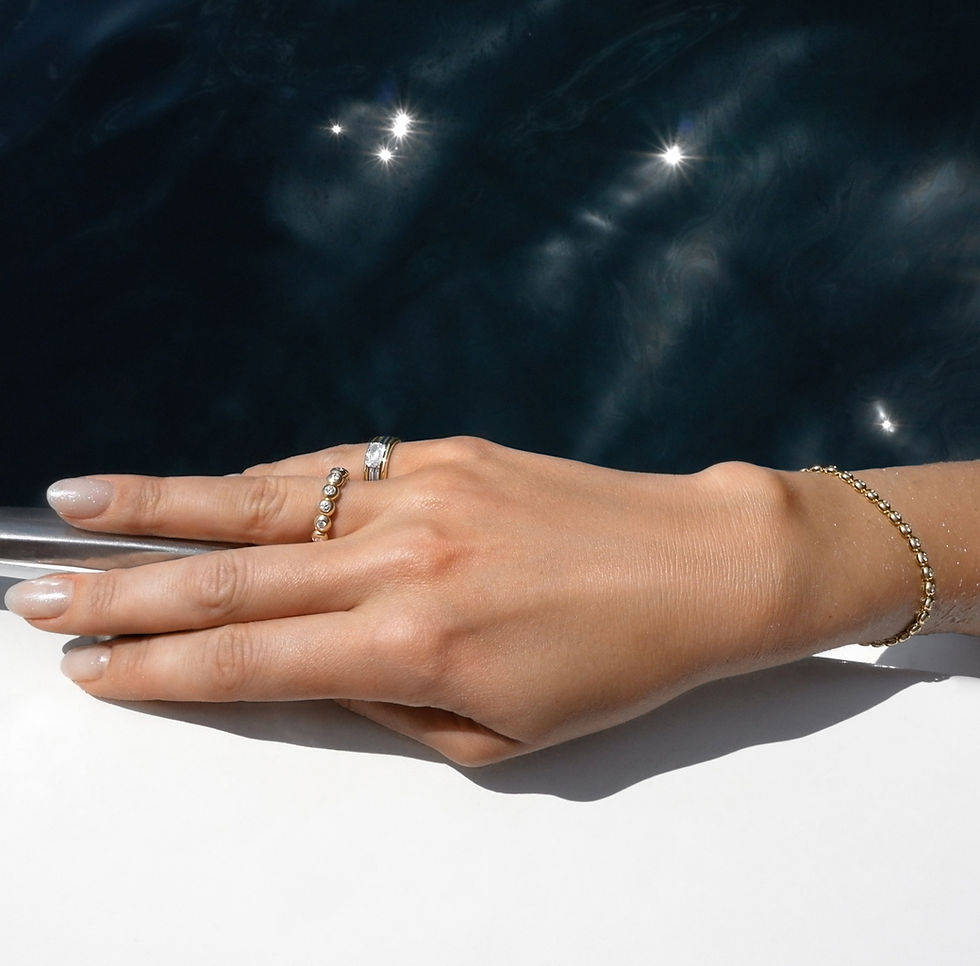 Gold & Diamond Bubble Eternity Band Ring by Eline Ewbank