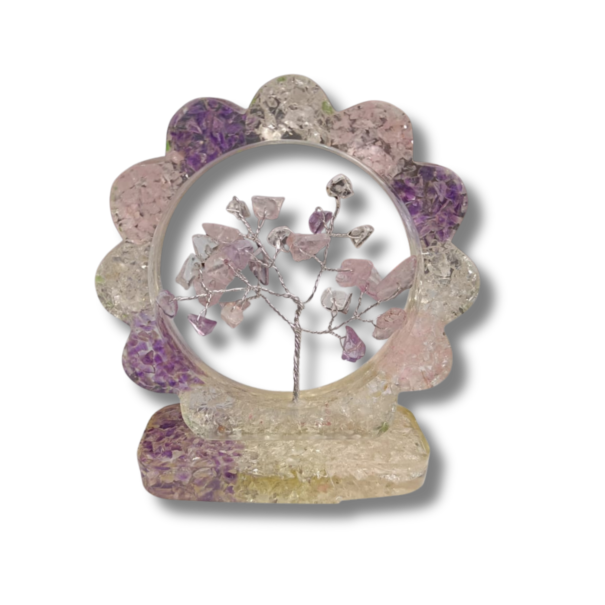 Amethyst & Rose Quartz Crystal Tree
