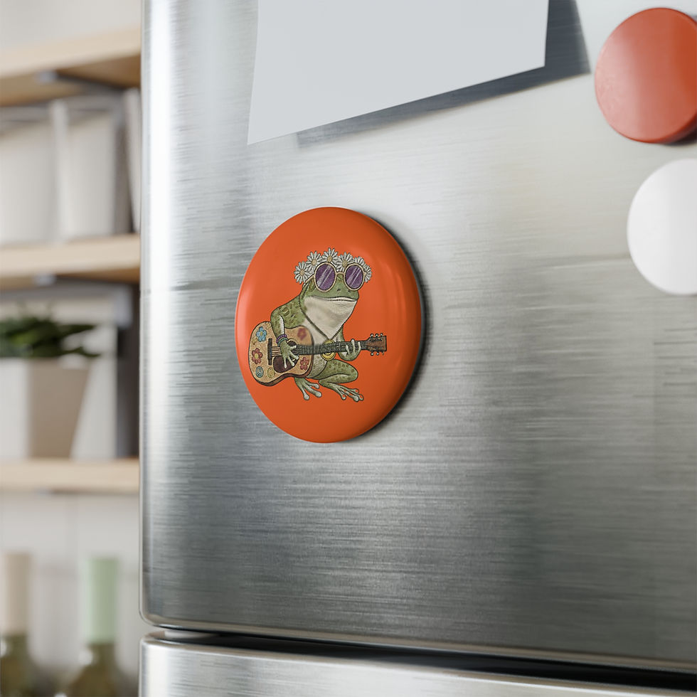 Thumbnail: Peace Frog with Guitar Magnet - orange