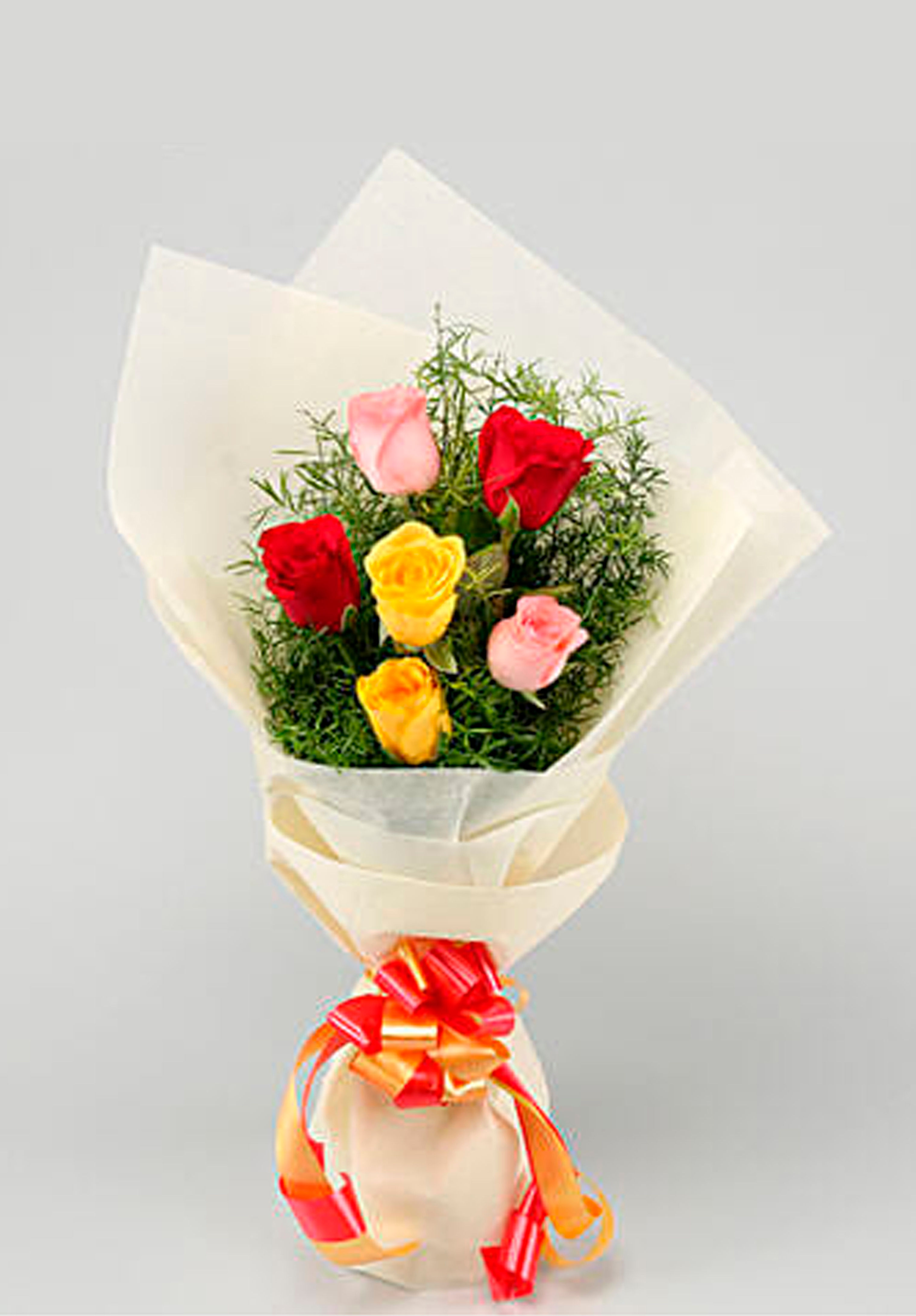 Mixed Love 6 Roses Bunch