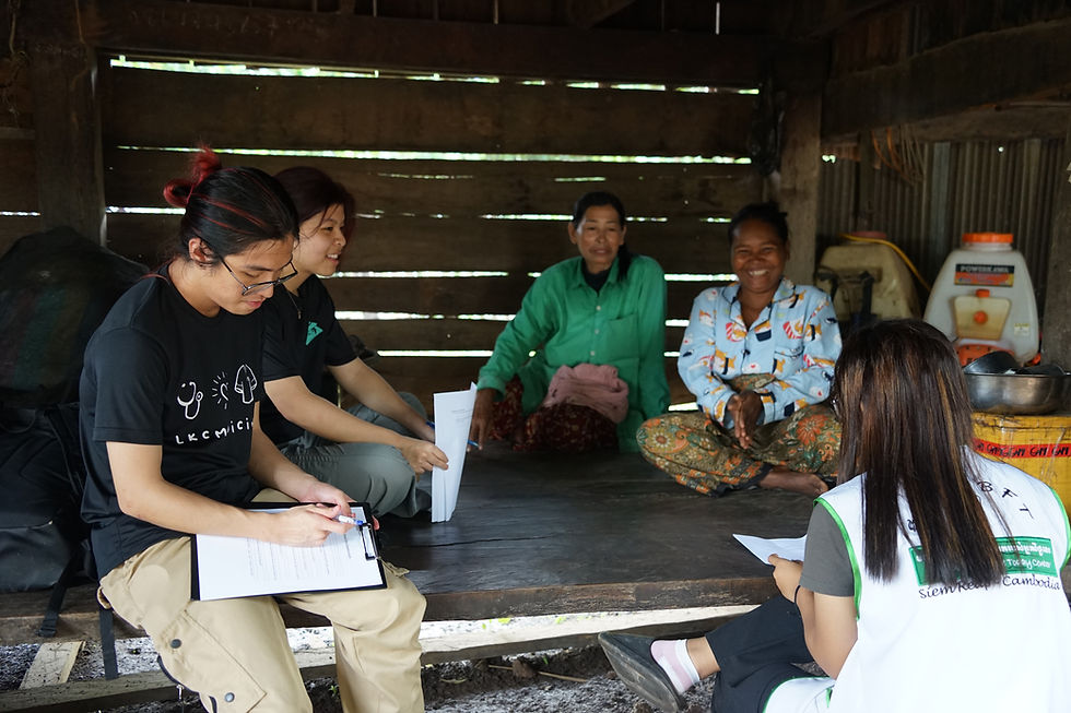 Conducting house visits in the village