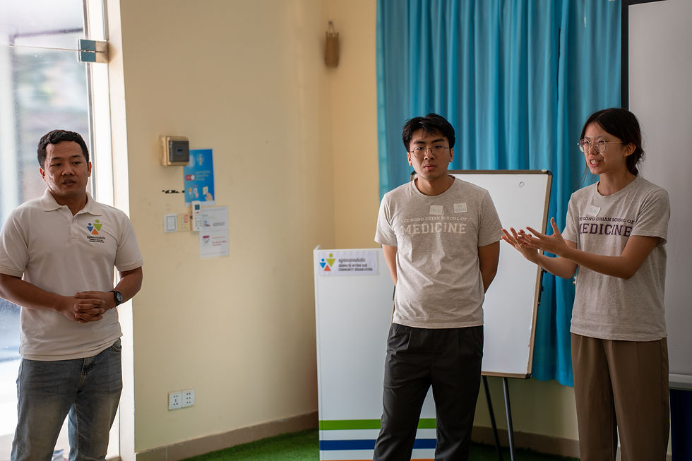 The team giving a lesson on interview skills for students from JWOC.