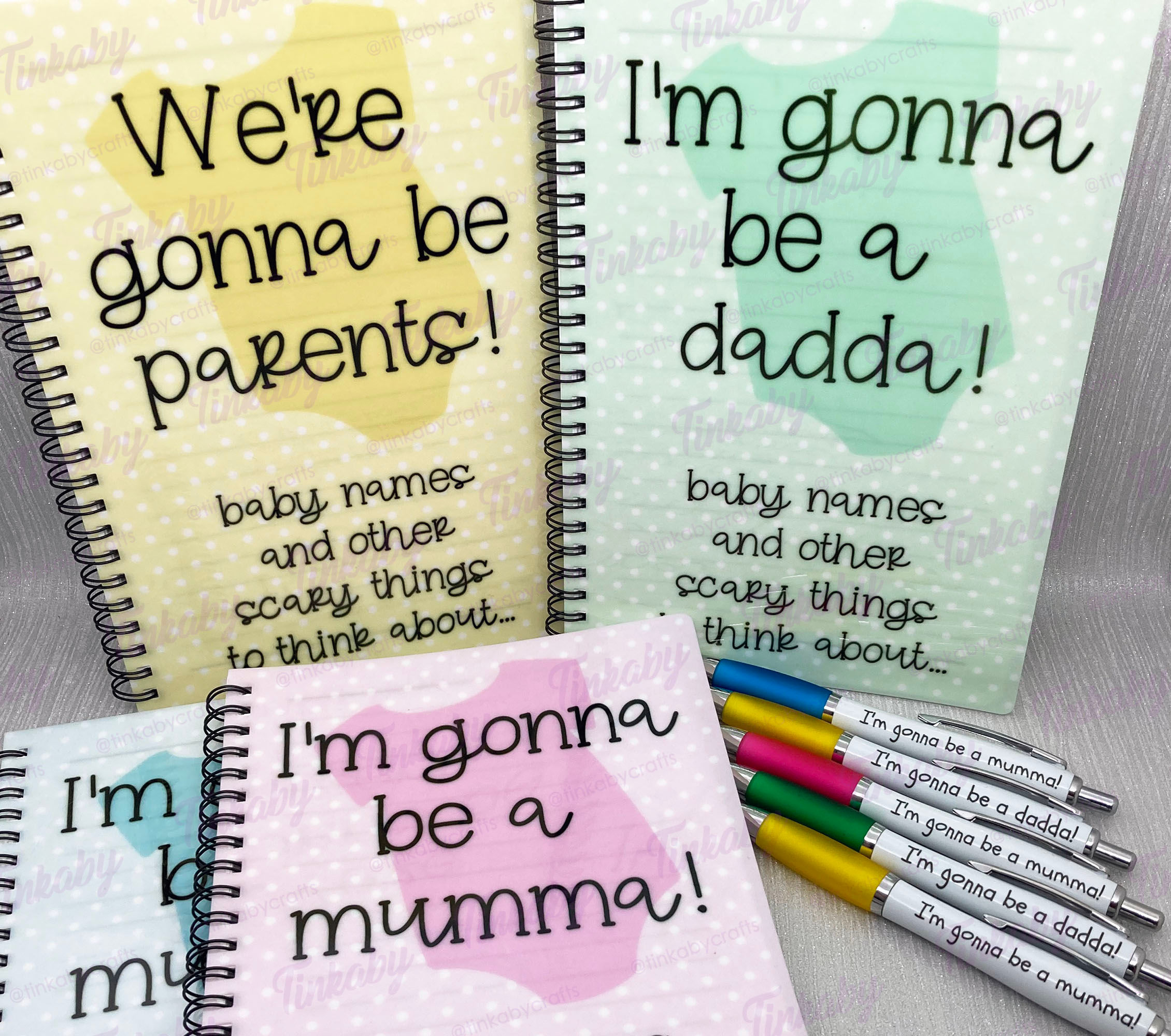 "I'm gonna be a mumma" dadda or parents A5 notepad or pad and pen set