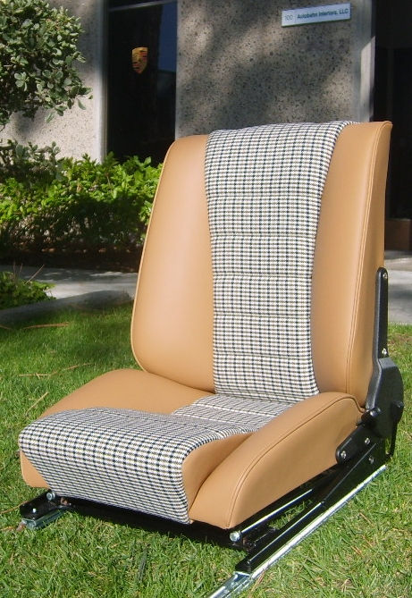 Tan houndstooth seats