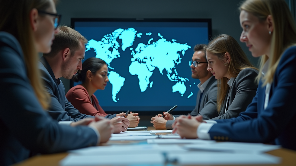 Eye-level view of a digital marketing team brainstorming ideas