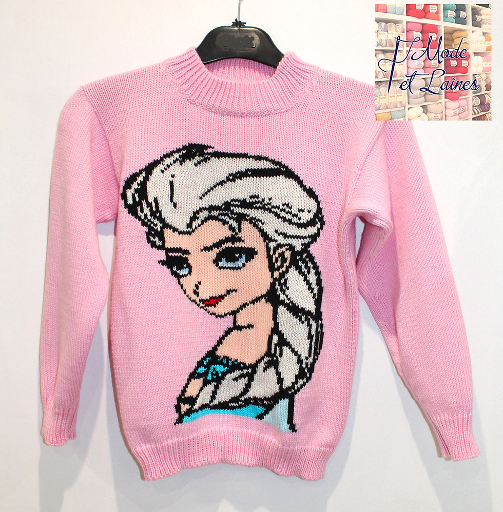 Miniature : Kit tricot pull Disney La Reine des Neiges Elsa + explications Réf DIS018